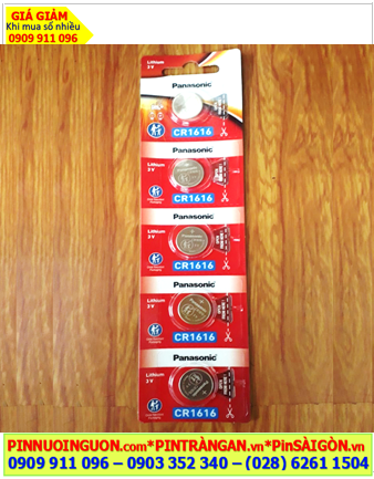 COMBO 1vỉ 5viên Pin Panasonic CR1616 lithium 3v chính hãng /MẪU MỚI_Giá chỉ 89.000đ/Vỉ 5viên	
